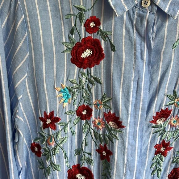 Picket Anthro brand button down shirt Sz L impeccable - Picture 4 of 9